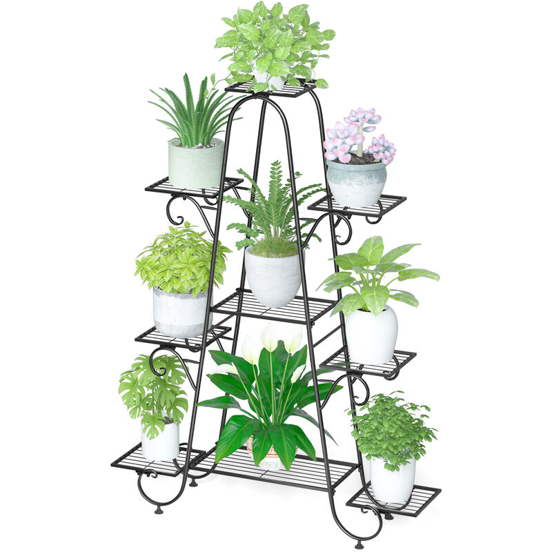 UNHO Scaffale Portapiante In Ferro Battuto 4 Ripiani - Bianco, Per Interni/Esterni, 93x40x23 Cm