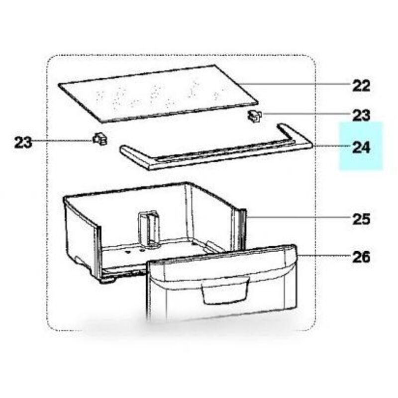 PROFIL VERRE BAC A LEGUMES L.478 Pour REFRIGERATEUR INDESIT - C00284074