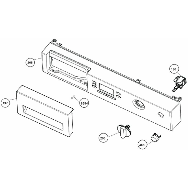 Bandeau (repère 208) (2895409038) Lave-linge BEKO