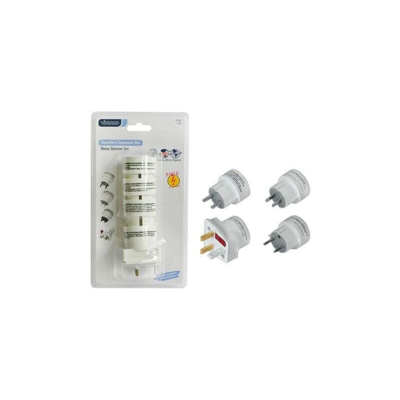 Lot De 4 Adaptateurs Secteur Travel Smart – 12W – Prises Polarisées – Blanc