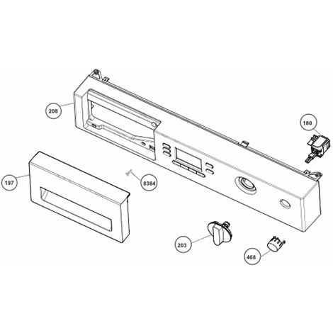 Bandeau (repère 208) (2895409038) Lave-linge BEKO