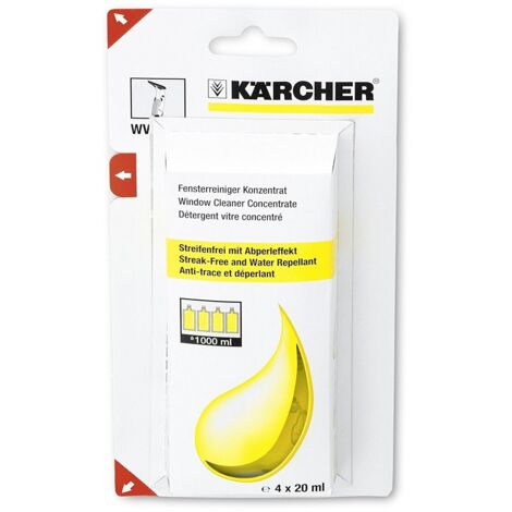 PRODUIT DE NETTOYAGE 4 x 20ML POUR NETTOYEUR VITRES KARCHER
