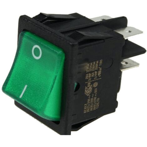 Interrupteur marche/arrêt à bascule pour réfrigérateur – 250V AC, 16A, 4 cosses, LED verte – Compatible Dometic, Electrolux – 292627410