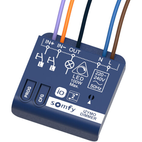 SOMFY 1822663 - Micro-récepteur d'éclairage avec variation IZYMO - Technologie io-homecontrol