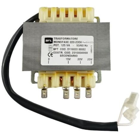 Transformateur pour motorisation – I10021310001 – Tension d'entrée 230V – Tension de sortie 15-20-24V – Compatible BFT THALIA L