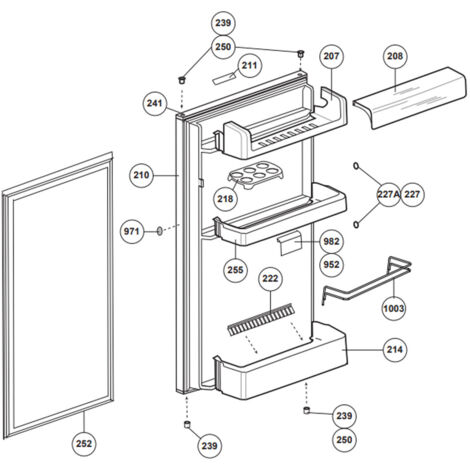 Joint de porte pour congélateur – Compatible avec BEKO, WHIRLPOOL, OCEANIC – Assure une étanchéité optimale – Dimensions 70x60cm