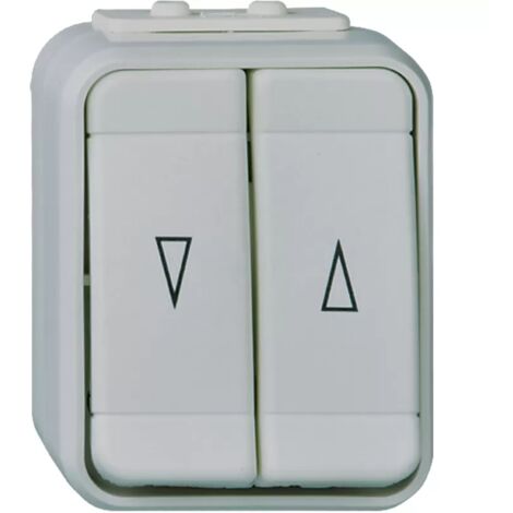 Elso 442509 Doppeltaster 10A – Licht-/basaltgrau, IP44, Für Aufputzmontage, Steckklemmen