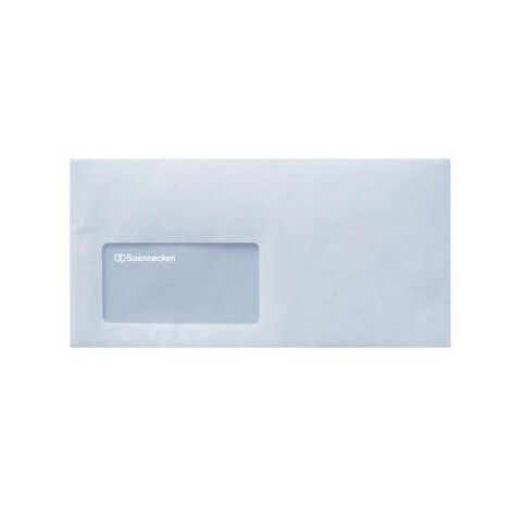 SOENNECKEN Briefumschlag Soennecken DIN lang 220 x 110 mm (B x H) mit Fenster 75g/m² mit SelbstklebungPapier weiß 25 St./Pack.