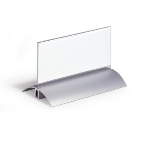 Portanomi Da Tavolo DURABLE DELUXE Argento/trasparente Inserto 61x210mm Conf 2 820219 4005546802909
