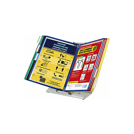 Leggio Da Parete Tarifold A4 In Metallo Rosso – Con 10 Buste PVC E 5 Cavalierini, Espandibile All'Infinito