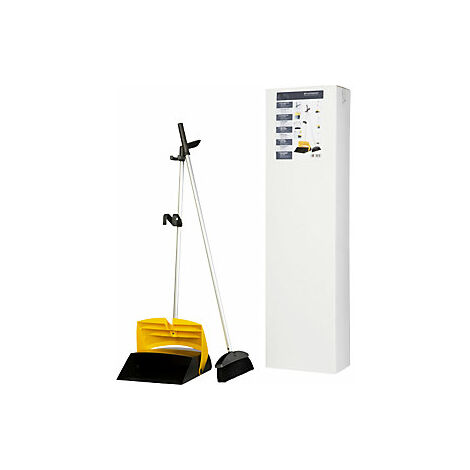 JEHONN Set Di Paletta E Spazzola Con Manico Lungo, Scopa Alta E Paletta Verticale In Acciaio Inox Con Scopa A Girevole A 180 Gradi, 1 Porta Spazzole Per Esterni, Interni, Giardino, Lobby