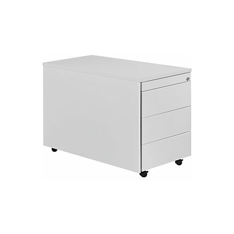 Cassettiera A Rotelle Profi Optima – 60 Cm, Acero, 3 Cassetti In Metallo Con Serratura, Per Ufficio E Casa - 2