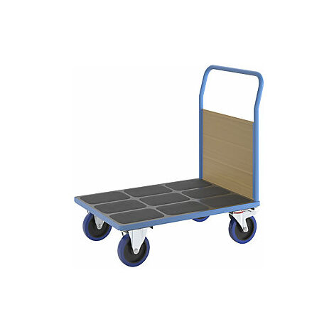 eurokraft pro  Carrello a pianale con sponde in legno  ruote (1/3)