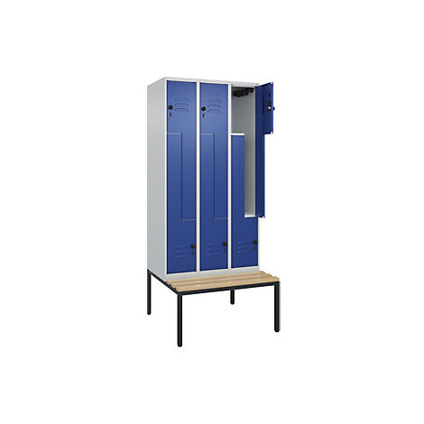 C+P  Armadietto a Z Classic PLUS con panca  3 scomparti  (1/4)