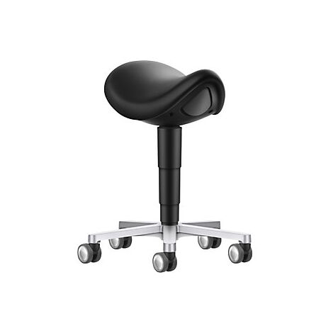 Sgabello Da Parrucchiere Con Rotelle - Seduta Trapuntata Nera E Dettagli Oro, Regolabile In Altezza - Foto 3