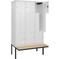 C+P Armadietto a Z Classic PLUS con panca 3 scomparti