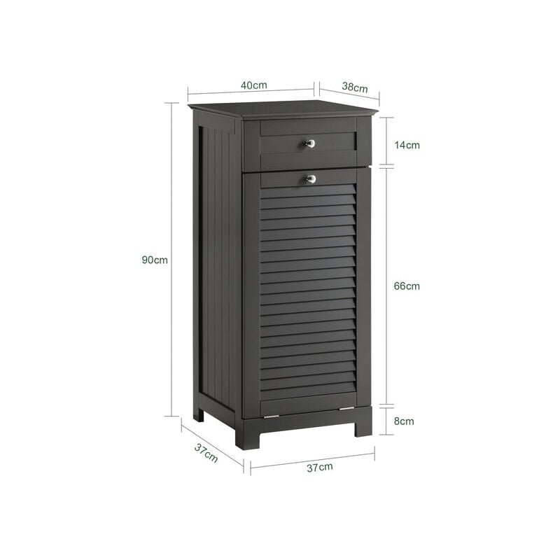 Mobile porta biancheria per bagno con cassetto e cesto Portabiancheria  Biancheria sporca L40P38A90cm colore grigio BZR73-DG SoBuy