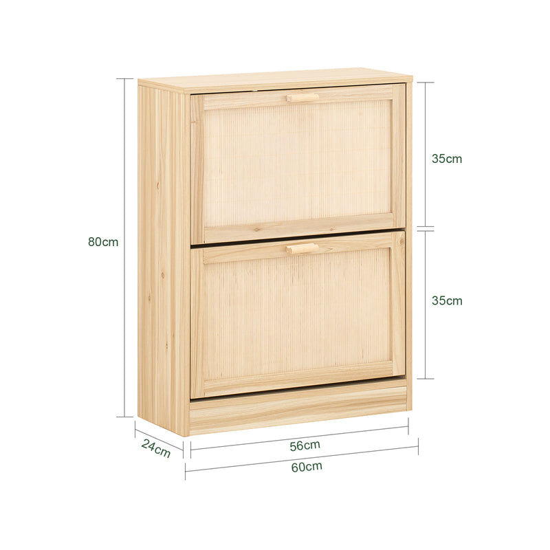 Scarpiera Salvaspazio MOHOME In Rovere – 4 Ripiani, Doppia Profondità, Fino A 24 Paia Di Scarpe, 60x155,5x23,3 Cm