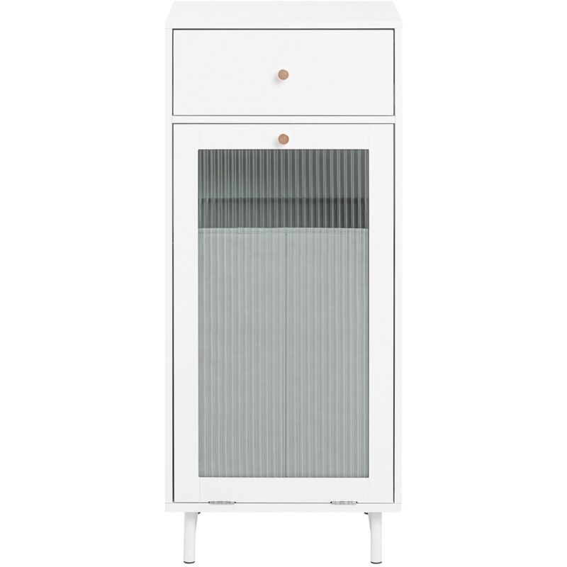 Pensile Da Cucina Armadio Sospeso Con Vetro Da Parete Mobiletto Colore Bianco 88022512
