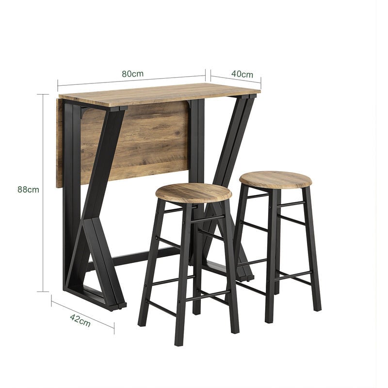 SoBuy Set 5 Tavolo con 4 sgabelli,Bancone Bar tavolo bar con sgabelli  penisola cucina Nero OGT22-SCH