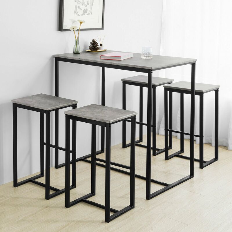 SoBuy Set 5 Pezzi Tavolo con 4 sgabelli Mobile Bar per casa Stile