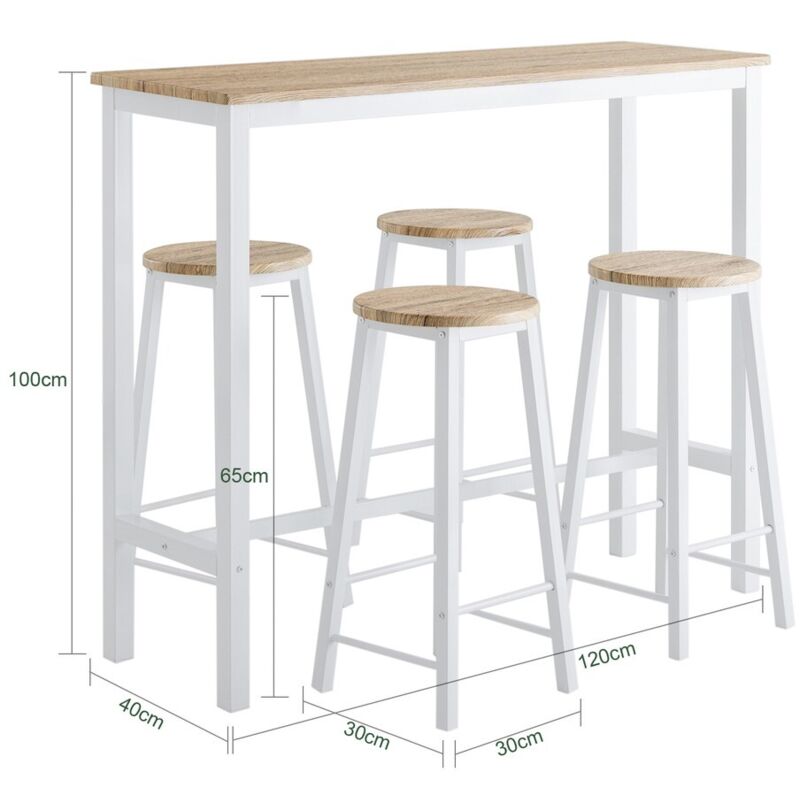 Tavolo Da Bar SoBuy Con Piano Finto Marmo E Struttura Dorata - 100x40x106 Cm - Foto 3