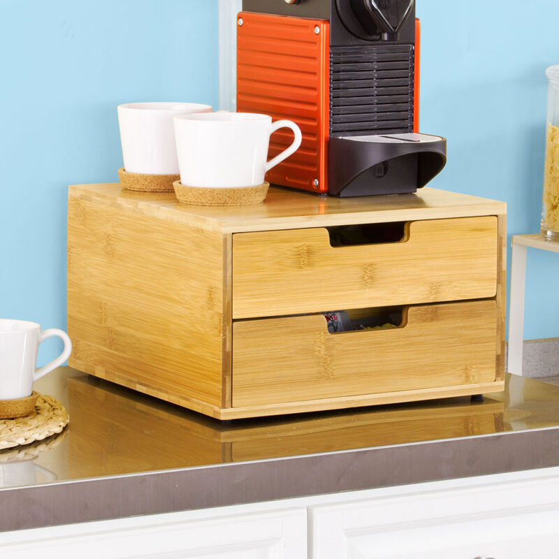 Estante dispensador de café de bambú, soporte para filtro de café en forma de co
