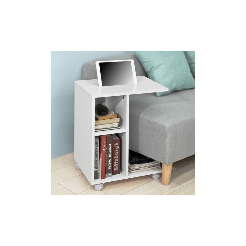 Comodino Bianco Con Cassetto - 45x30x69cm Per Divano - Foto 6