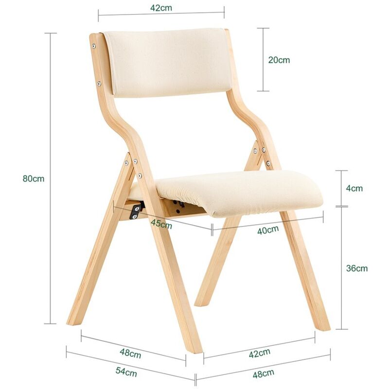 Sedia Pieghevole SoBuy FST40-HG - Imbottita In Grigio, Legno Di Betulla, Portata 90kg - Foto 4