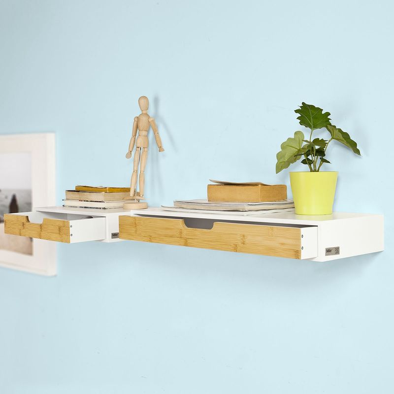 SoBuy® Mensola con cassetto, Libreria, porta gioielli a chiavi, FRG92-WN,IT  : : Casa e cucina