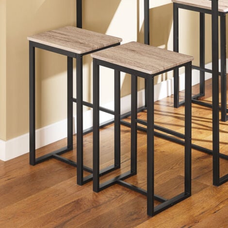 SoBuy Set 5 Pezzi Tavolo con 4 sgabelli Mobile Bar per casa Stile Industriale L100P60A96cm Legno OGT15-N