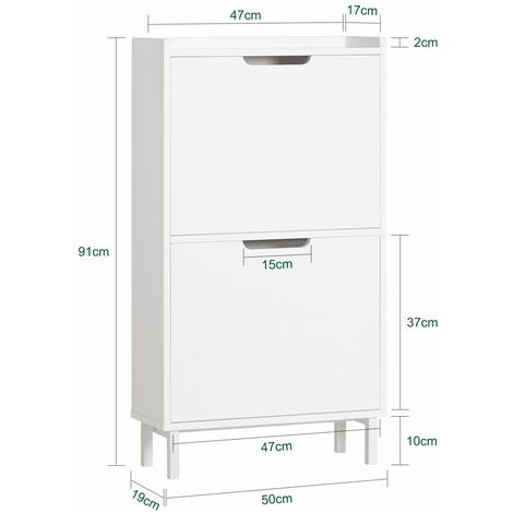 Scarpiera Impilabile LOWOSA 2 Ripiani – Bianco, Confezione Da 2 – Contenitore Per 6-9 Paia, Legno, Per Armadio E Ingresso - 6