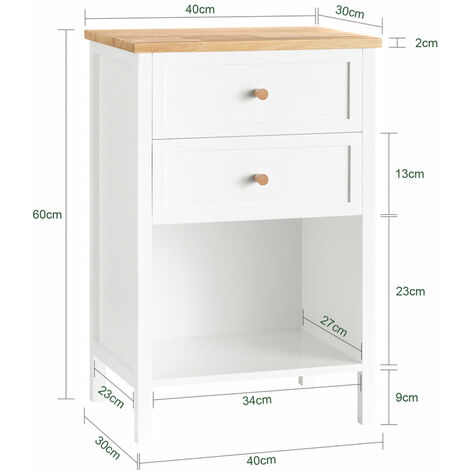 Set di 2 Comodini in bambu a 2 Ripiani Organizzatore da Letto Tavolino Divano da Salotto, Colore Legno, 43x29x42cm | Leroy Merlin