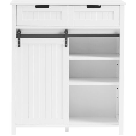 Armadio Ante Scorrevoli Credenza Con Ante Scorrevoli SoBuy - Mobile Da Ingresso Bianco 70x37x87cm, Scarpiera E Cassettiera Mobiletto Ingresso