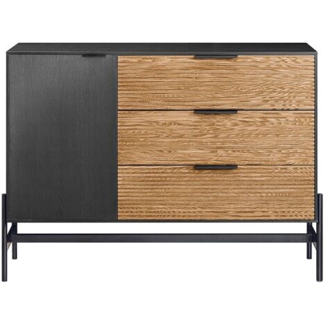SoBuy Credenza decorativa Consolle laterale stretta Nero 114x40x83cm HFSB02-SCH (1/5)