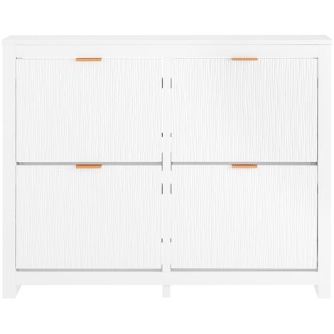 Scarpiera Slim Da Ingresso 100x19x90cm - 4 Ante Con 8 Ripiani - Salvaspazio Naturale - Foto 3