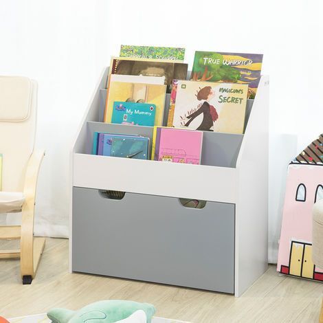 SoBuy Libreria montessoriana per Bambini Scaffale portagiochi Portariviste L63P30A70 cm KMB17-HG