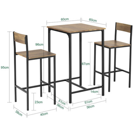 Set Tavolo Da Bar Con 2 Sgabelli E Ripiani | Design Salvaspazio Per Cucina E Monolocali | Moderno E Pratico