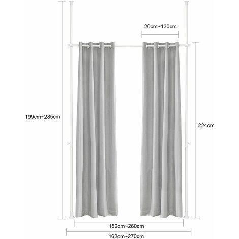 SoBuy Tenda Oscurante Regolabile, Tende oscuranti per Interni, Tende  Termiche Isolanti, 2 Pannelli, Grigio Chiaro,L (