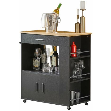 SoBuy Carrello Cucina Scaffale Cucina Mobile Cucina Legno Con Ruote Fk–  SoBuy-IT