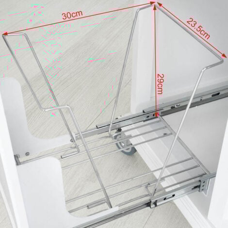 SoBuy Carrello da cucina, credenza, Mobiletto ad angolo Bianco FKW33-W