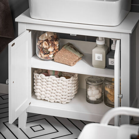 SoBuy Mobiletto Bagno Colonna Bagno Cassettiera Bagno Bianco Con Cassetti Frg202-W