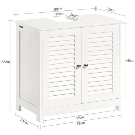 SoBuy Mobiletto Bagno Cassettiera Bagno Armadietto Bagno Mobile Sottolavabo per Bagno Bianco FRG237-W