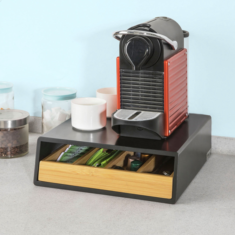 Cassetto portacialde caffè e capsule in legno per macchina caffè, p