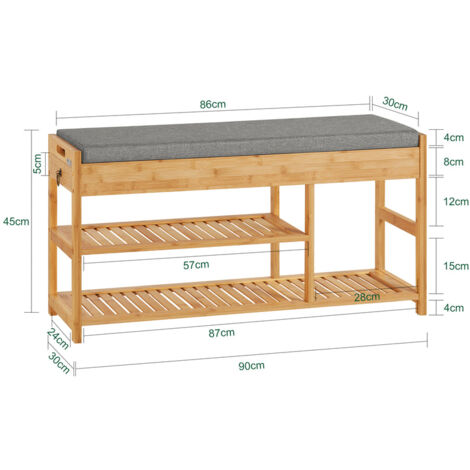 SoBuy Scarpiera da ingresso, Cassapanca,Portascarpe con cuscino e  cassetto,FSR49-N