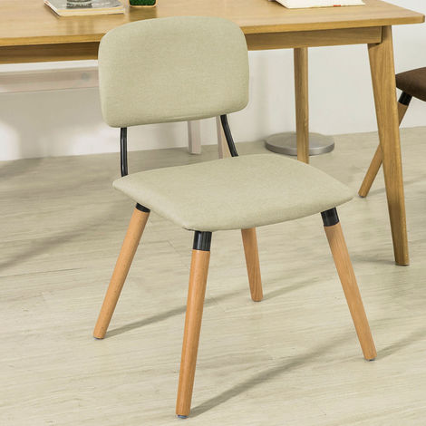 Set di 2 sedie da pranzo tessuto beige AMES 