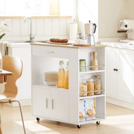 Carrello Salvaspazio Con Ruote 360° In Acciaio Inox, 3 Ripiani, 60x35x75 Cm, Per Cucina Bagno E Ufficio