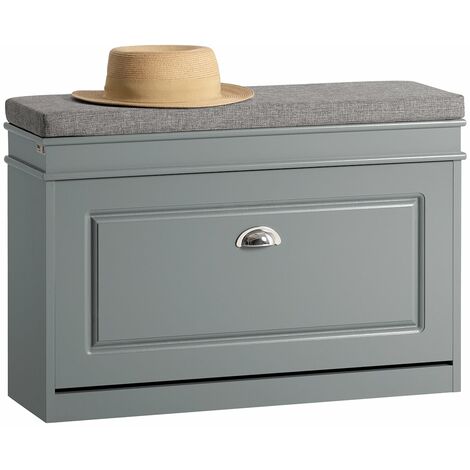 Mobili per Scarpe Serie Scarpiere 1 anta 1 cuscino SoBuy 75x24x51cm grigio FSR82-L-HG