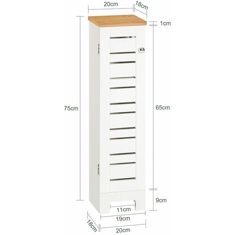 SoBuy Porta carta igienica da terra, Mobile bagno Mobiletto bagno  salvaspazio, Mobiletto laterale Bianco BZR53-W