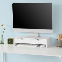 SoBuy Supporto Monitor pc da scrivania Organizer scrivania,Bianco